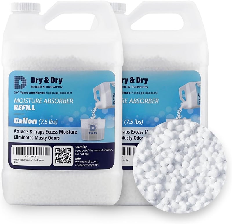 DRYDRY Moisture Absorbers Refill Beads (15 LBS) - Dehumidifiers for Home Dehumidifier for Basement Dehumidifiers for Bedroom Small Dehumidifiers, Moisture Absorber Refill, Fragrance Free - Image 1